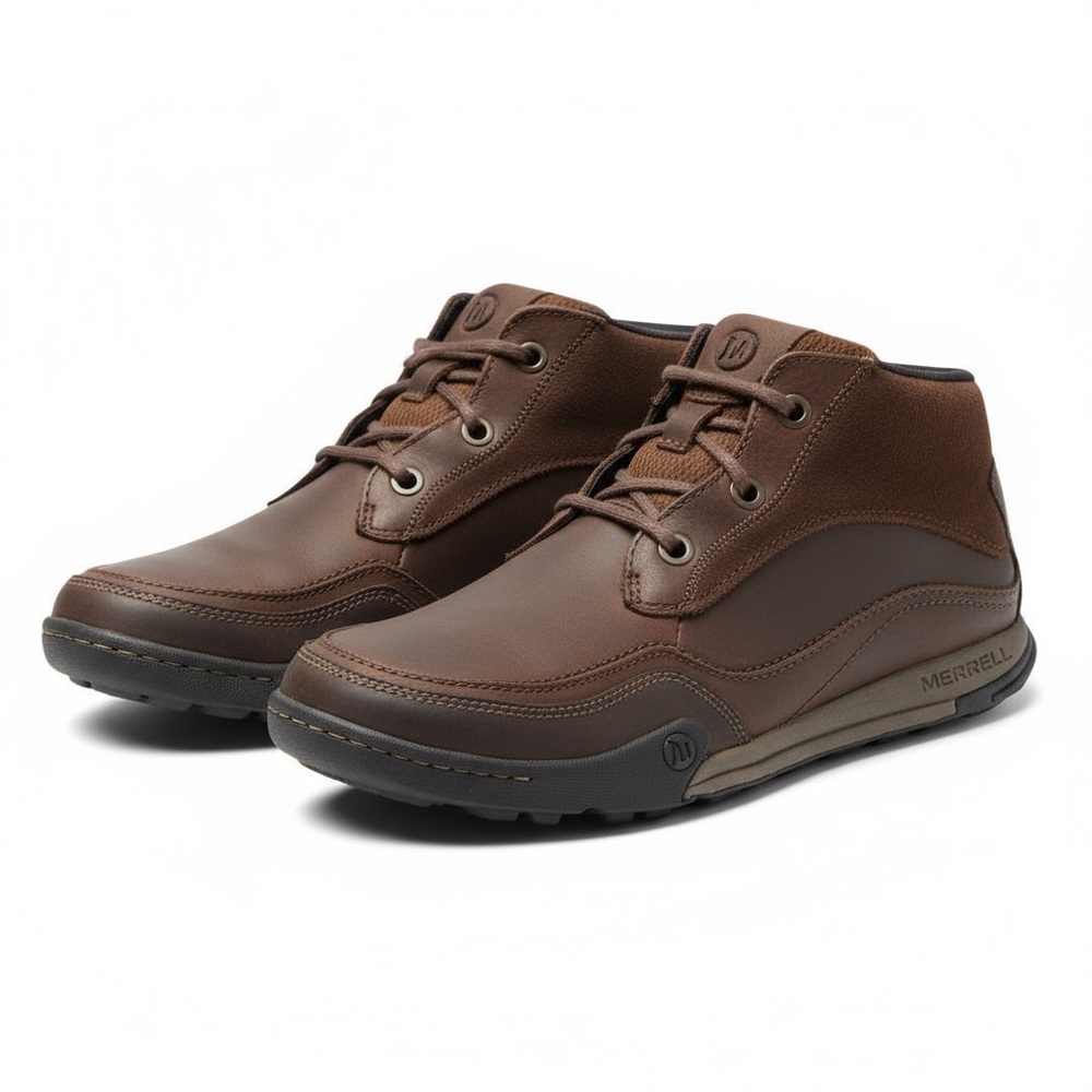 🥾 Merrell Bracken Leather Chukka Boots 👞 Men’s 12 Brown Suede Mid-Top Casual‎